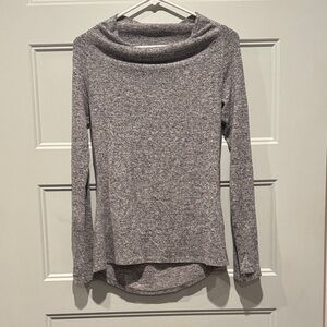 Athleta Heathered Gray Cowl Neck Sweater XXS